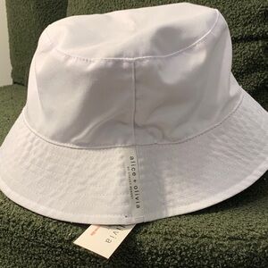 Alice + Olivia Floral Bucket Hat - Reversible Black and White.